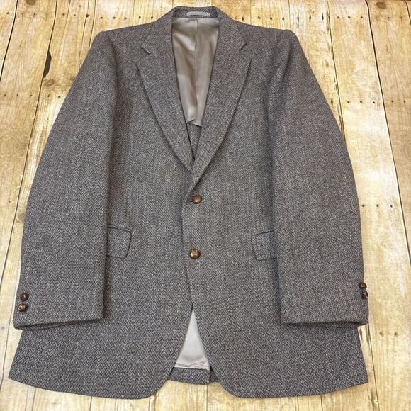 Stanley Blacker Blazer Harris Tweed Jacket Sport Coat Size 40 L - Picture 1 of 8